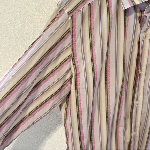 Etro Multicolor Stripe Button Down Dress Shirt Cotton Made in ltaly-35 (XS) - Picture 4 of 10